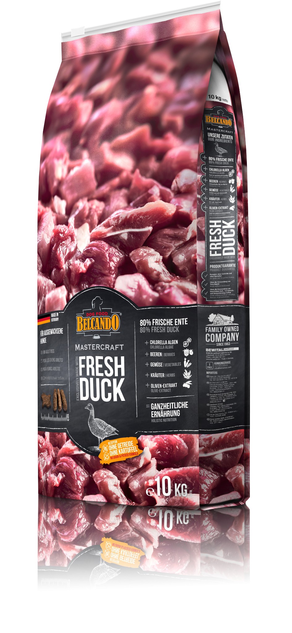 BELCANDO MASTERCRAFT FRESH- DUCK για ενήλικους σκύλους όλων των μεγεθών, με ολόφρεσκο ψαχνό κρέας πάπιας- μονοπρωτεϊνική 10kg